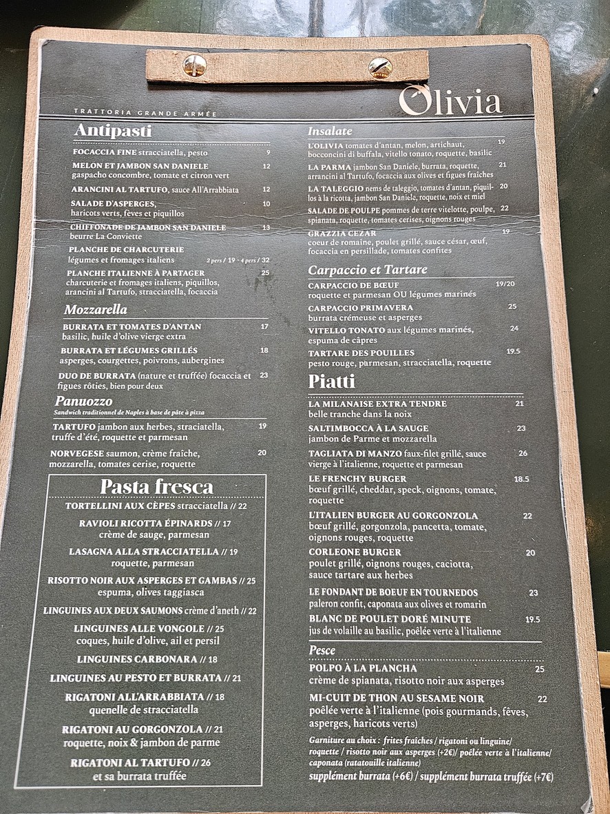 Olivia menu 1