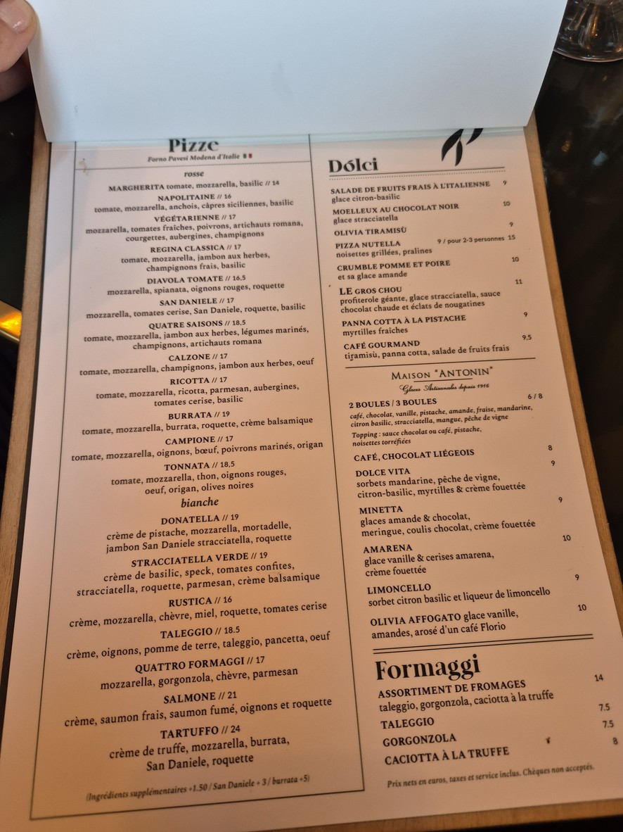 Olivia menu 2