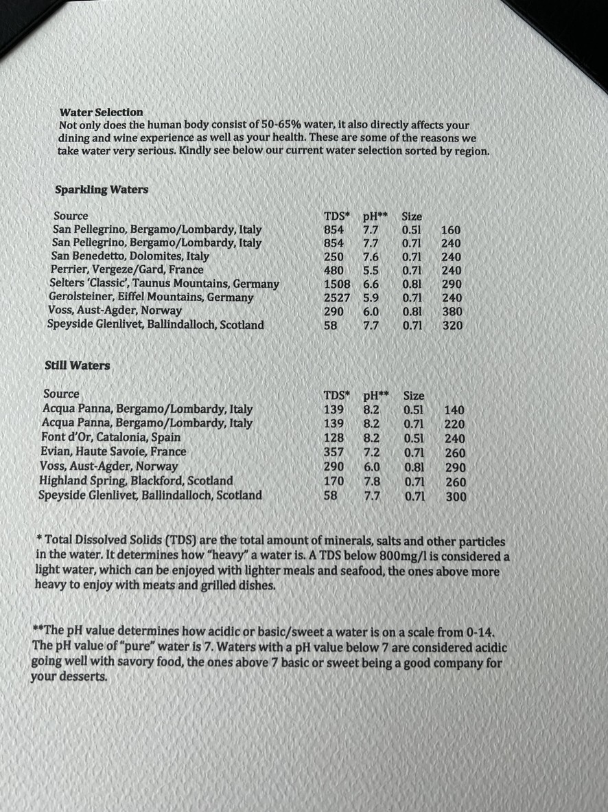 The Water Library menu 4