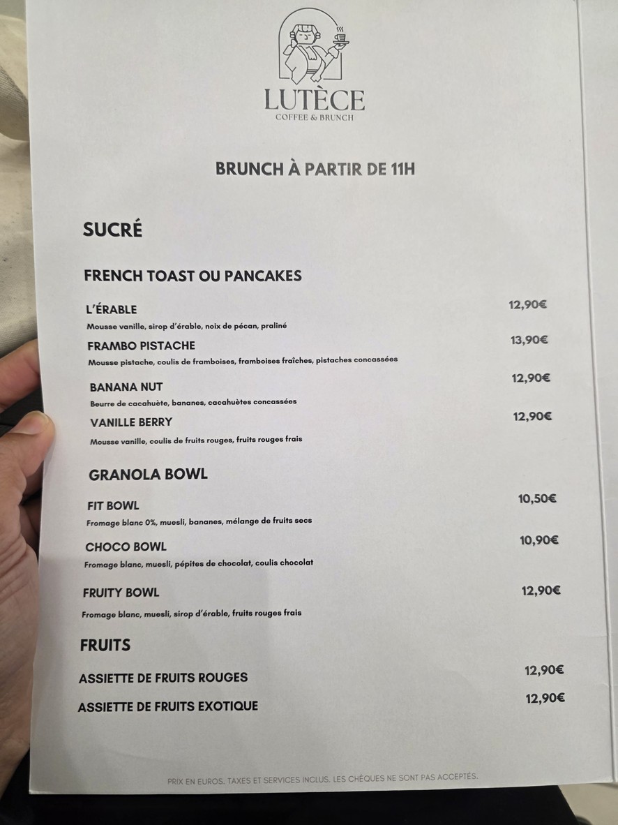 LUTÈCE COFFEE menu 2