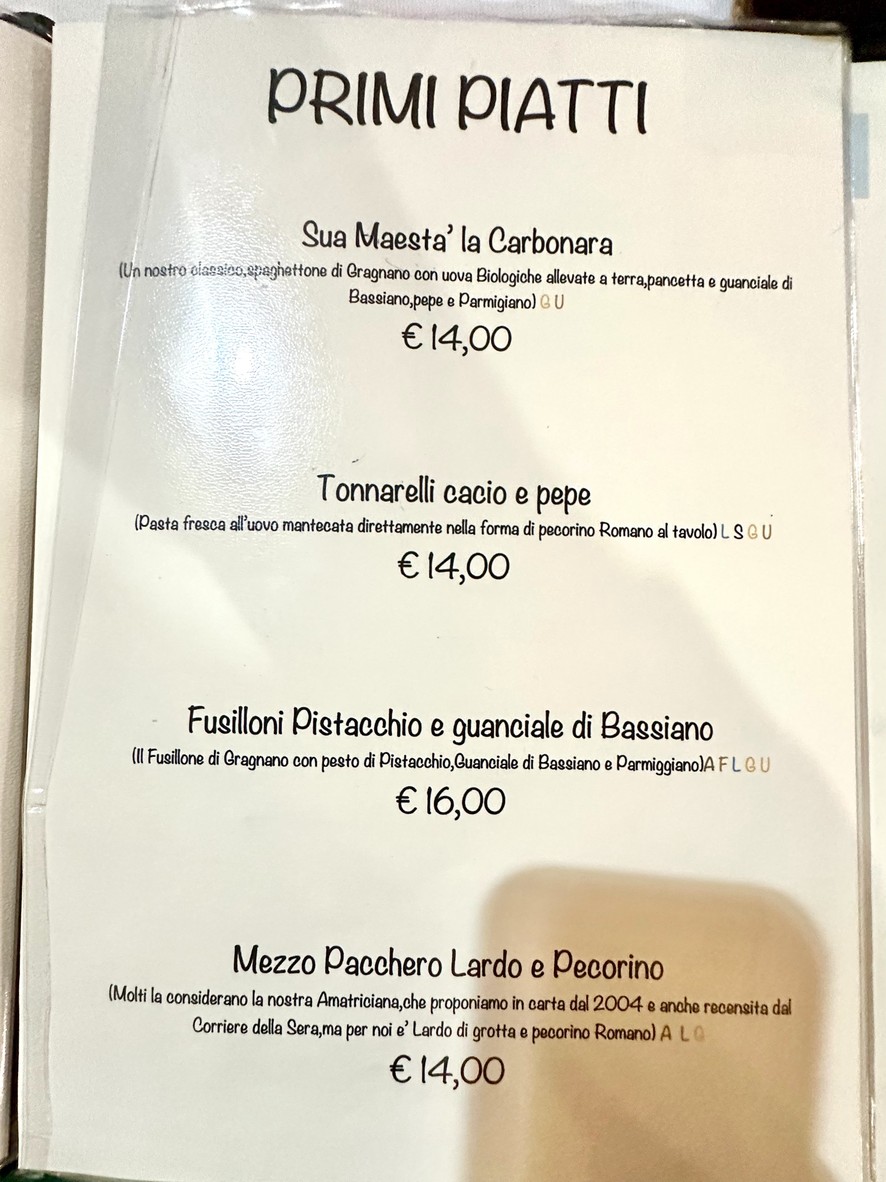 Trattoria Da Danilo menu 2
