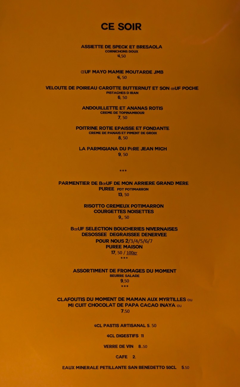 Le Jean Michel Breizh menu 2