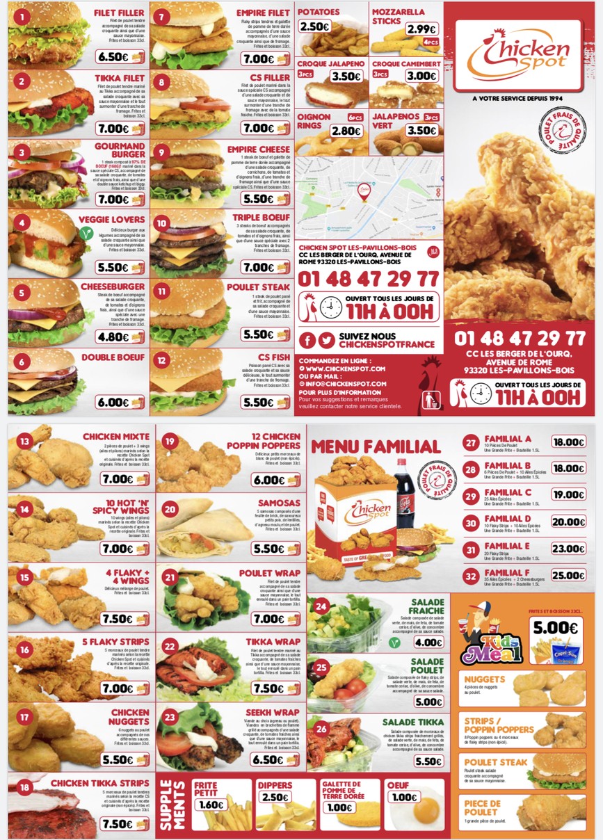 Chicken Spot menu 1