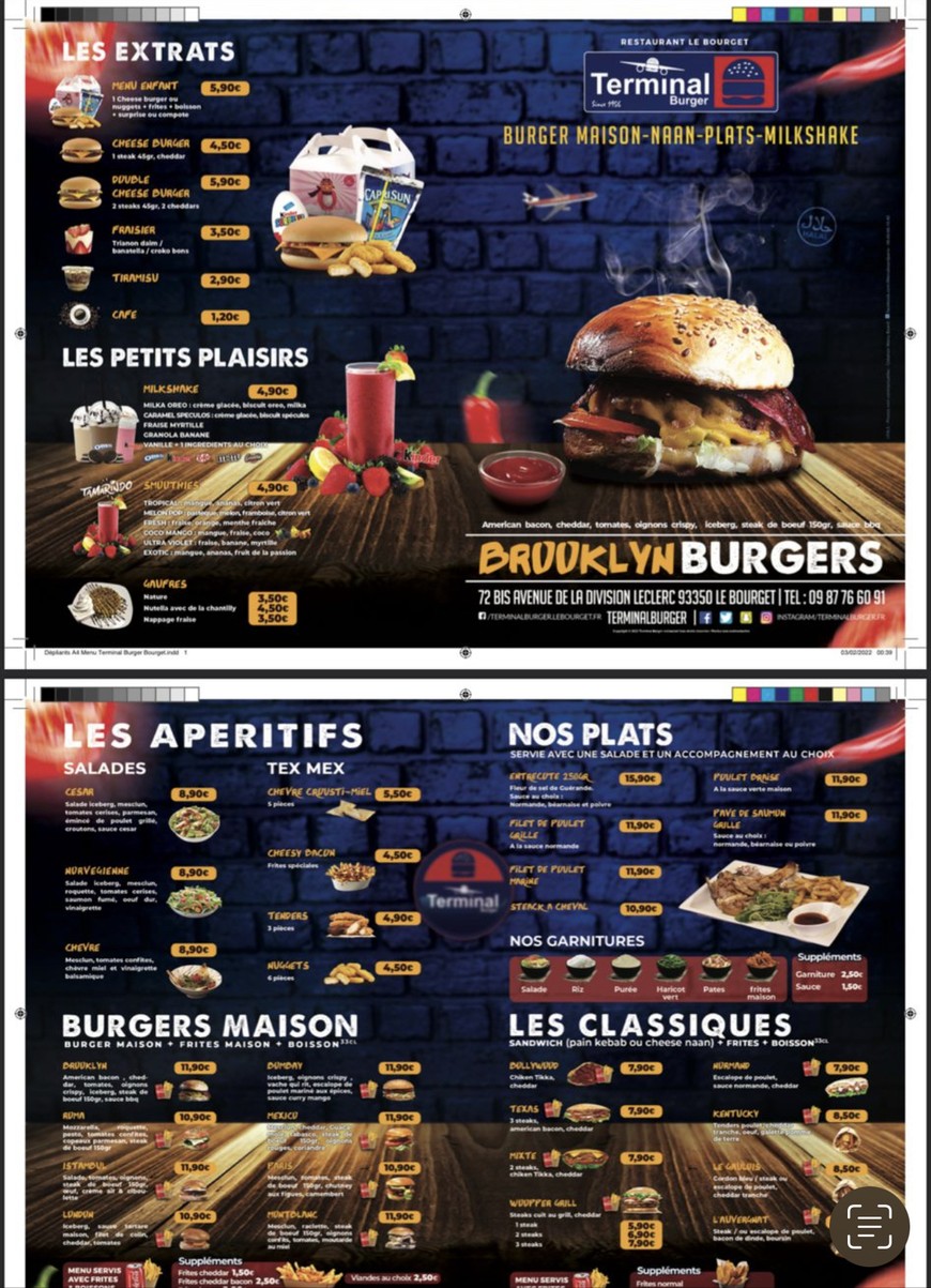 Terminal Burger Le Bourget menu 2