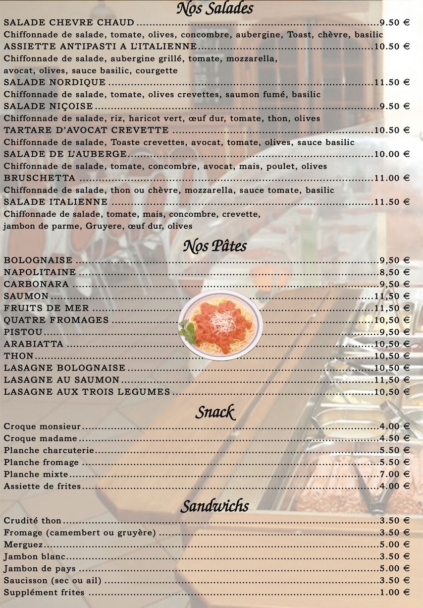Restaurant Le Cheval Noir Pantin menu 2
