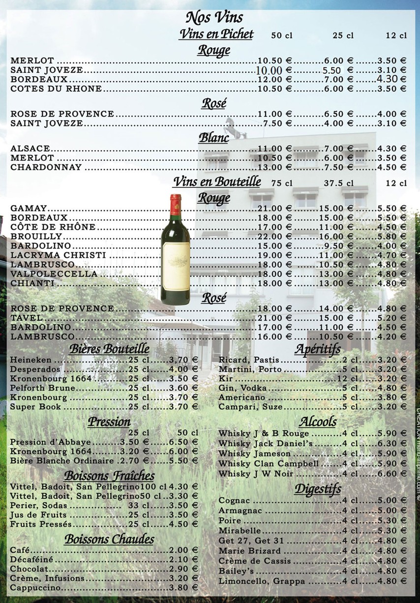 Restaurant Le Cheval Noir Pantin menu 3