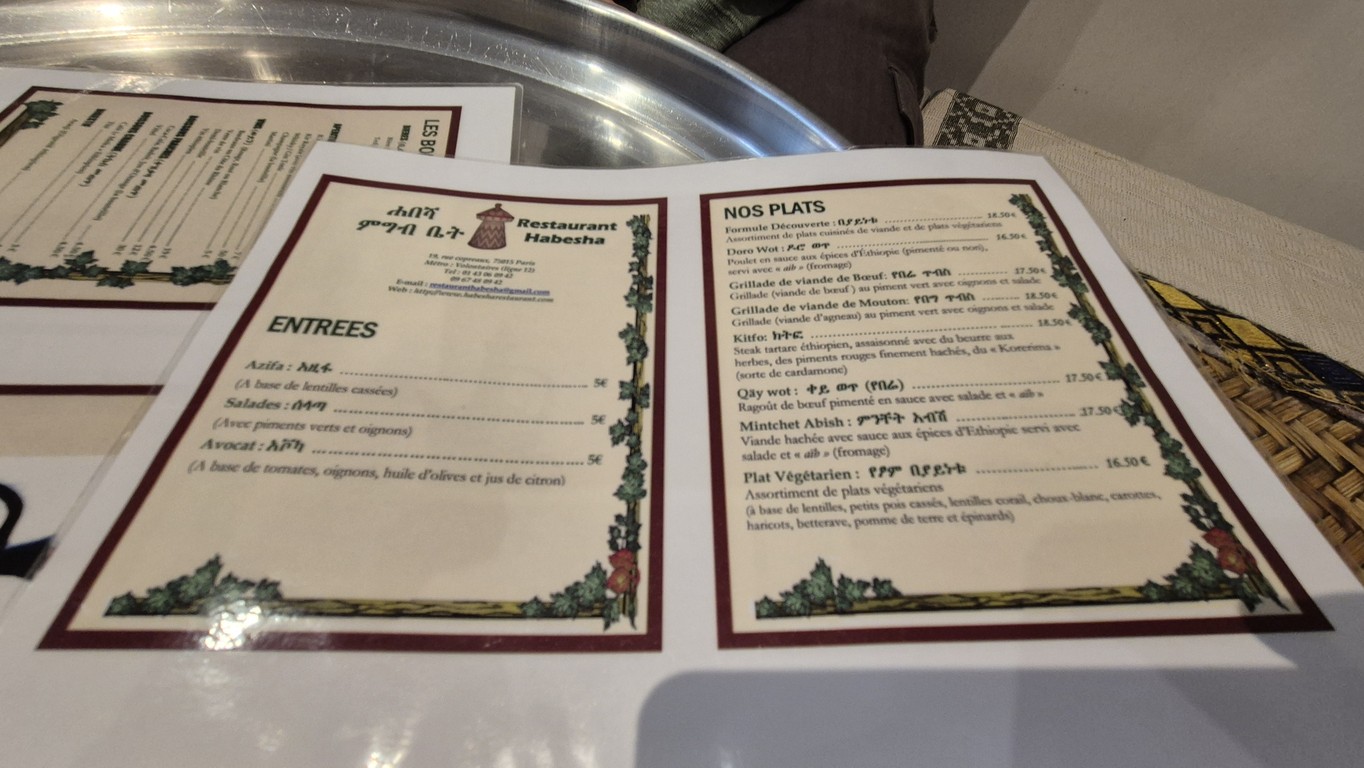 Habesha menu 1