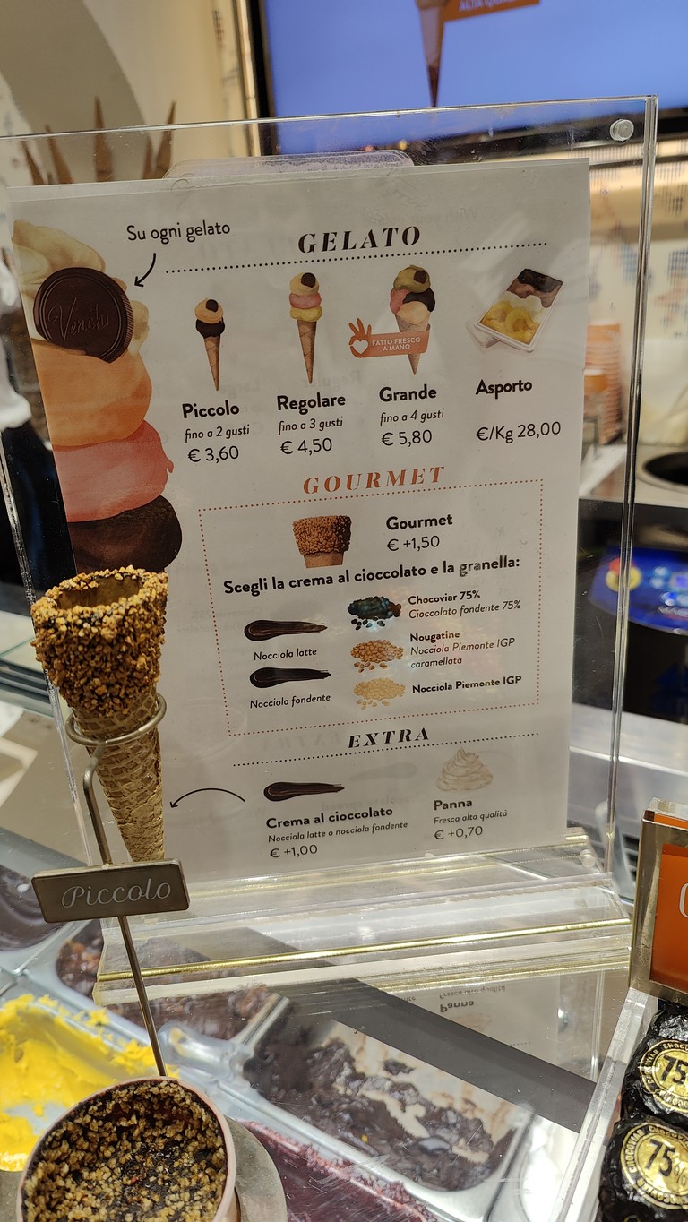 Venchi Chocolate and Ice Cream shop menu 1