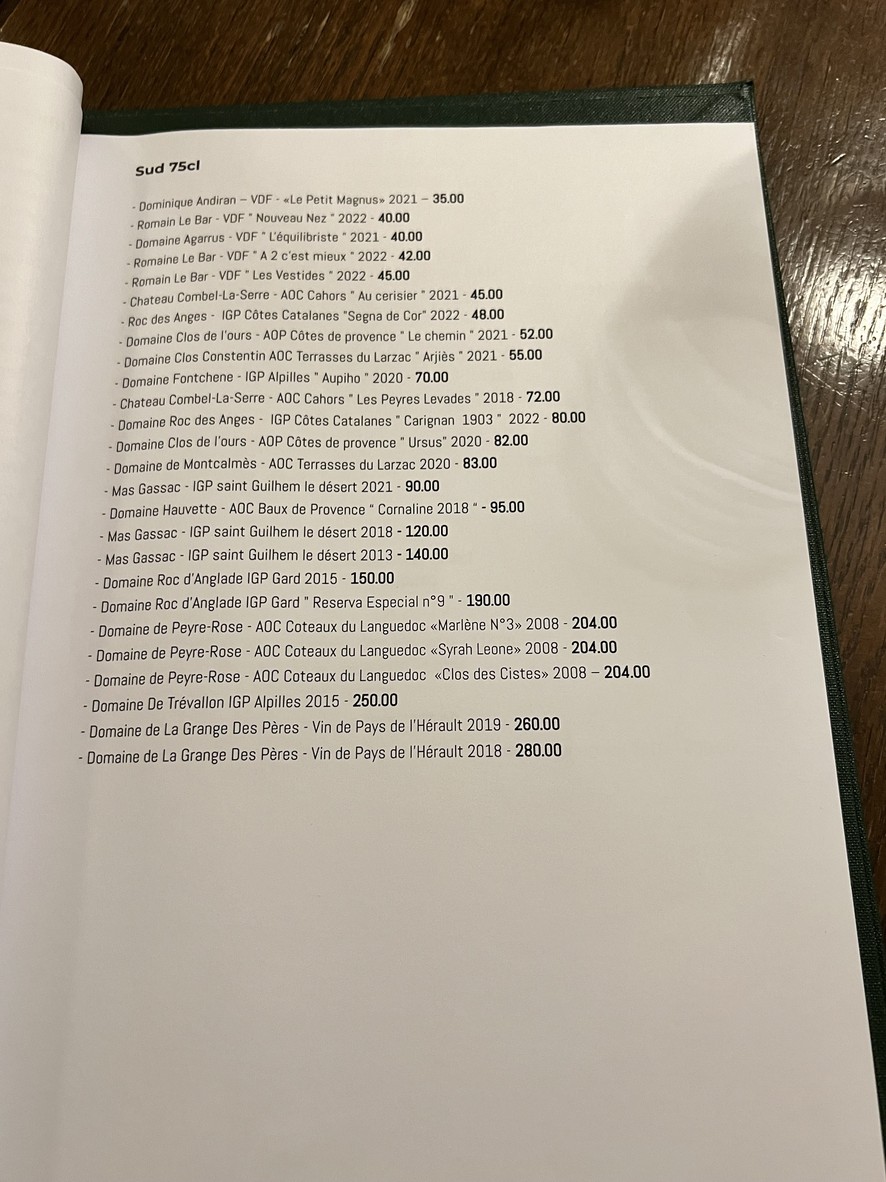 Restaurant Janine menu 4