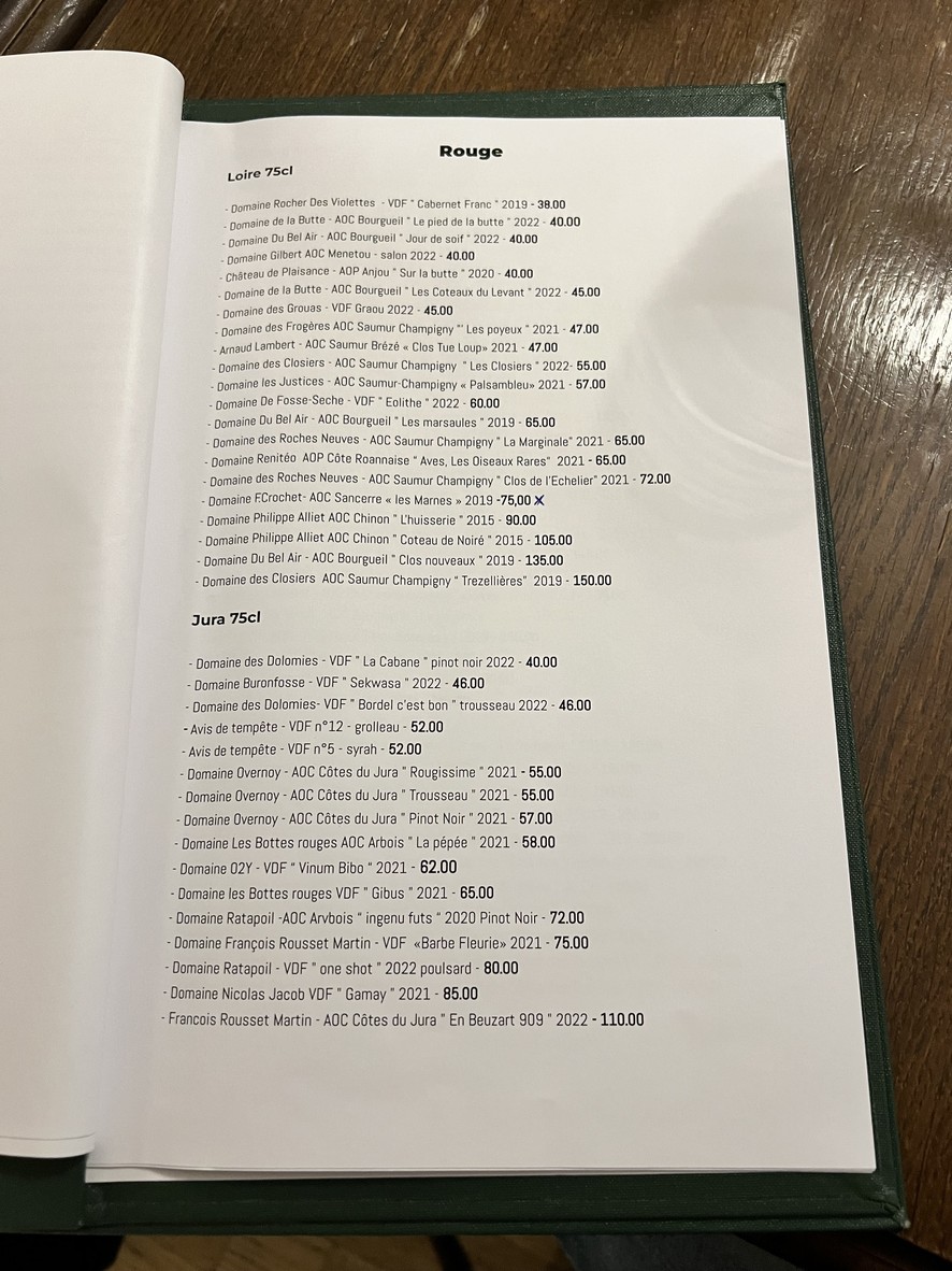 Restaurant Janine menu 5