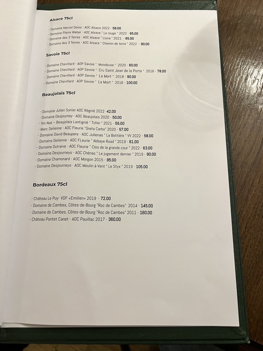 Restaurant Janine menu 6