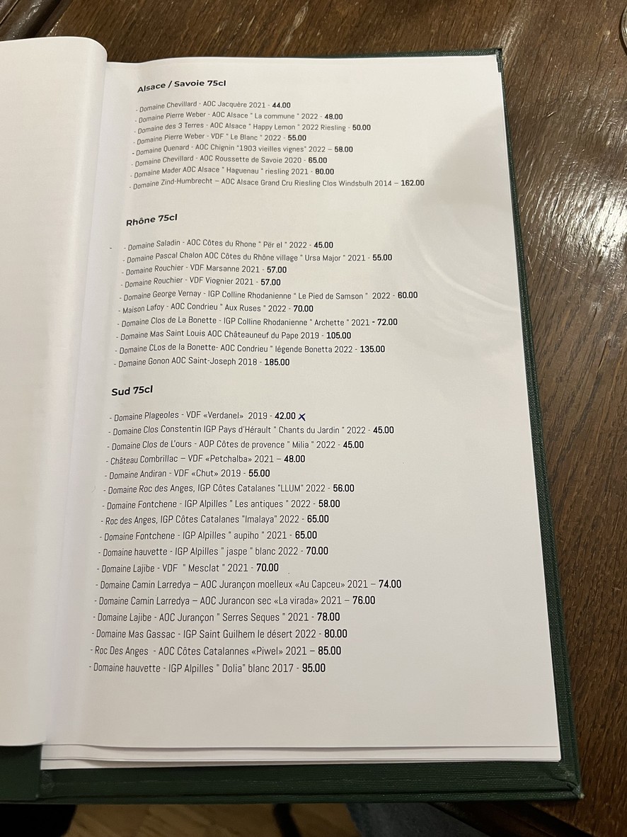Restaurant Janine menu 7