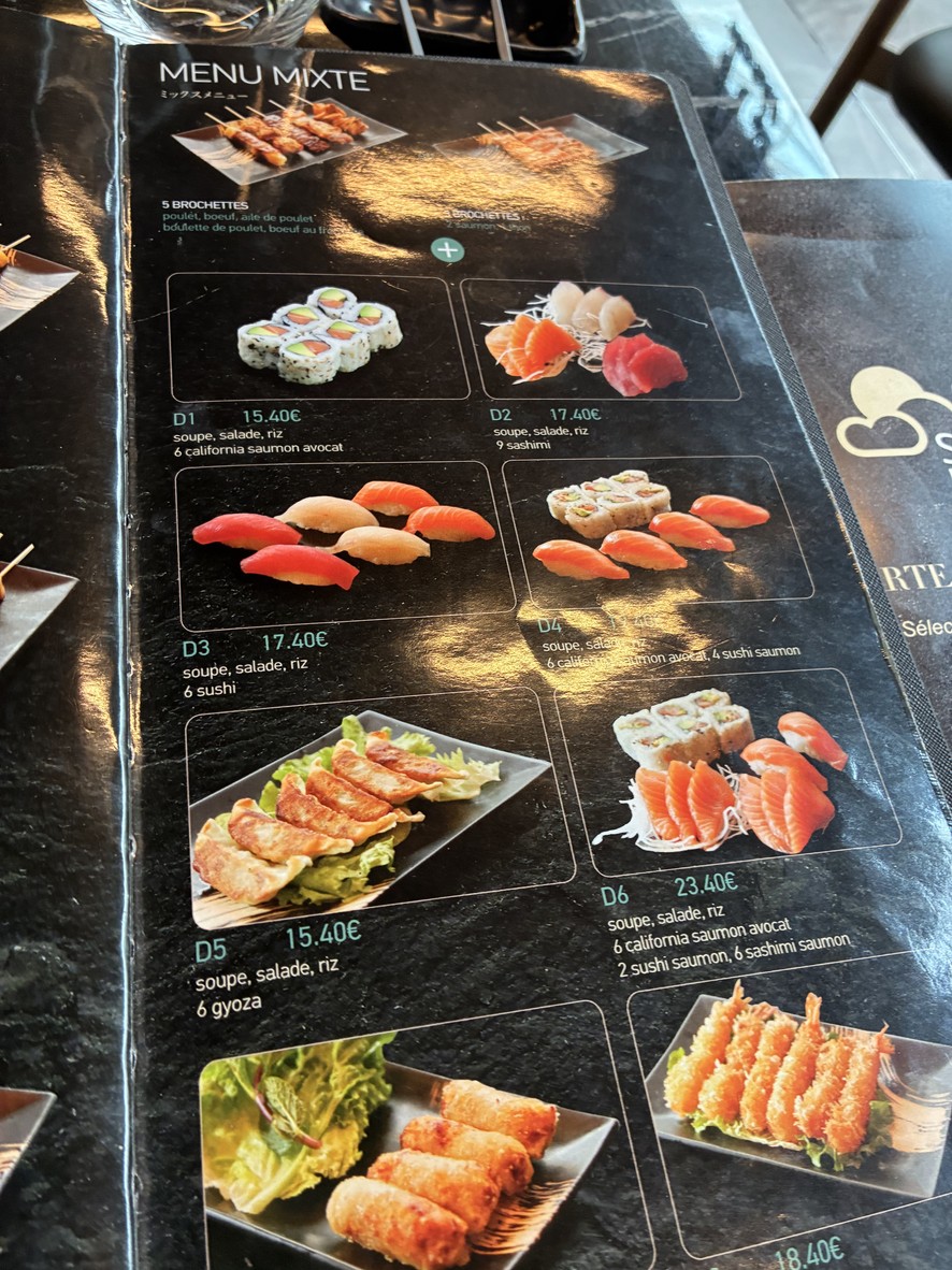 Sola Japon menu 1