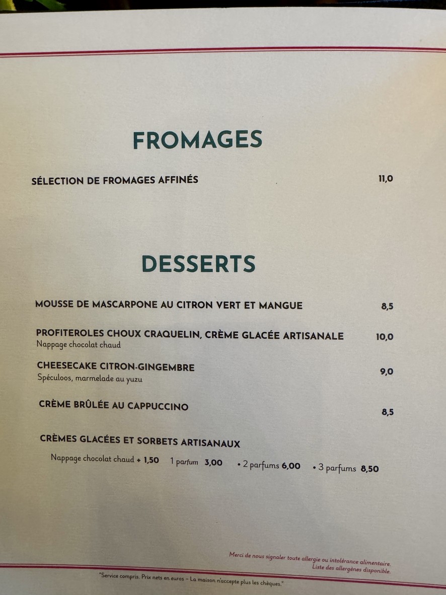 La Confidente - Restaurant Bistrot Paris 20 menu 4