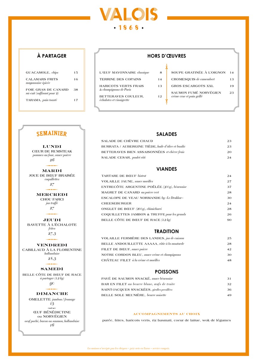 Valois menu 1