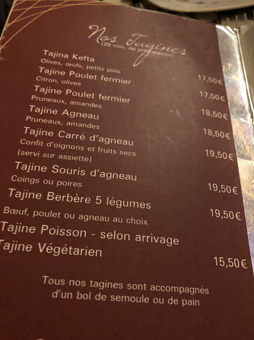 bar du theatre "petit zerda" menu 1
