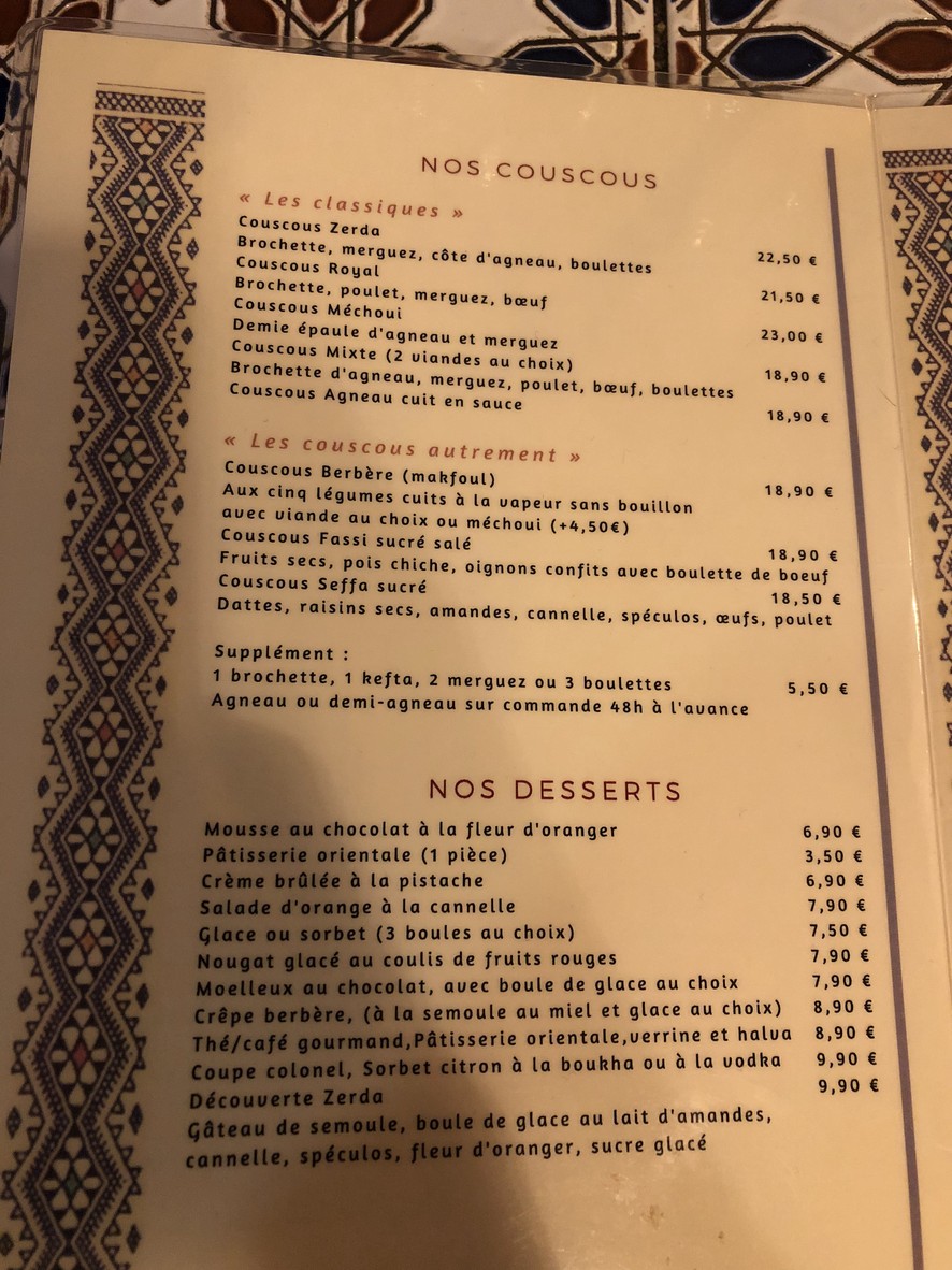 bar du theatre "petit zerda" menu 2