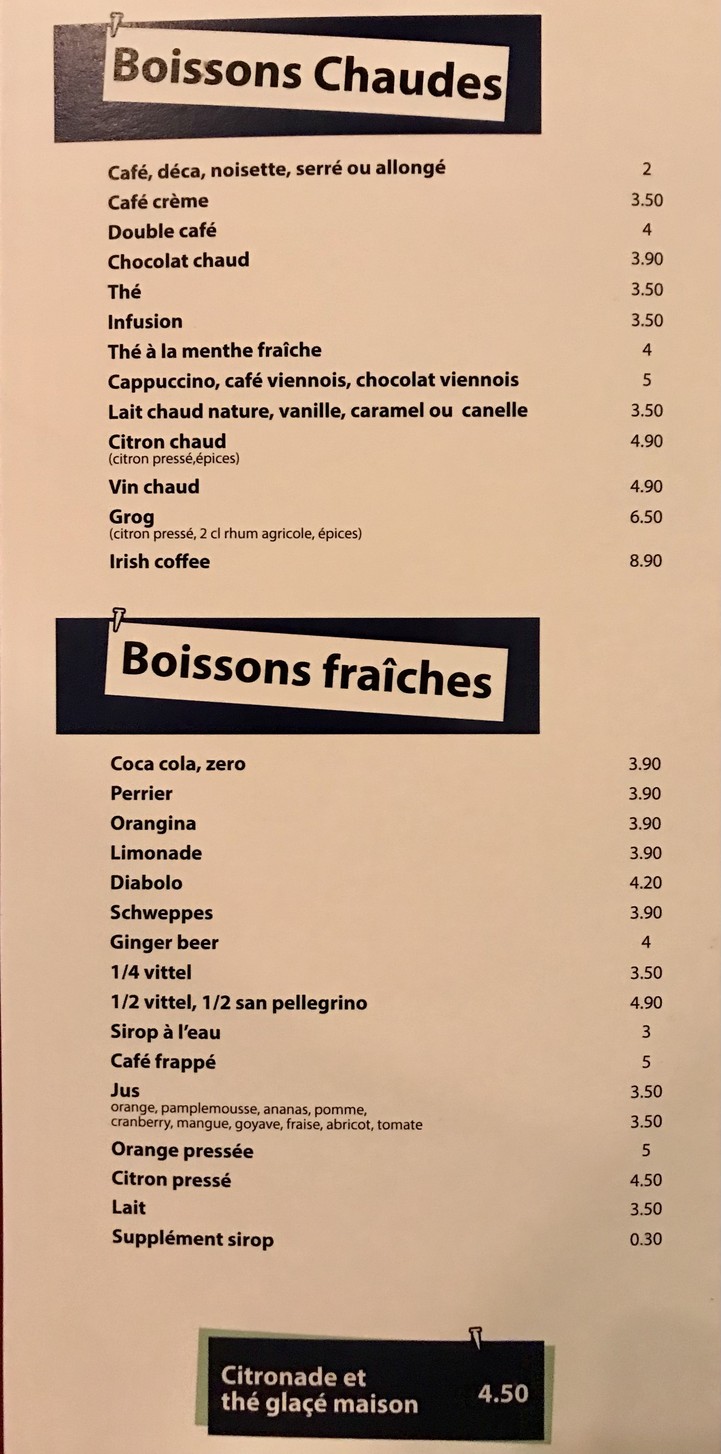 Bar La Laverie menu 3