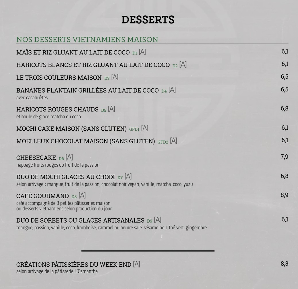 Comme Au Vietnam menu 4