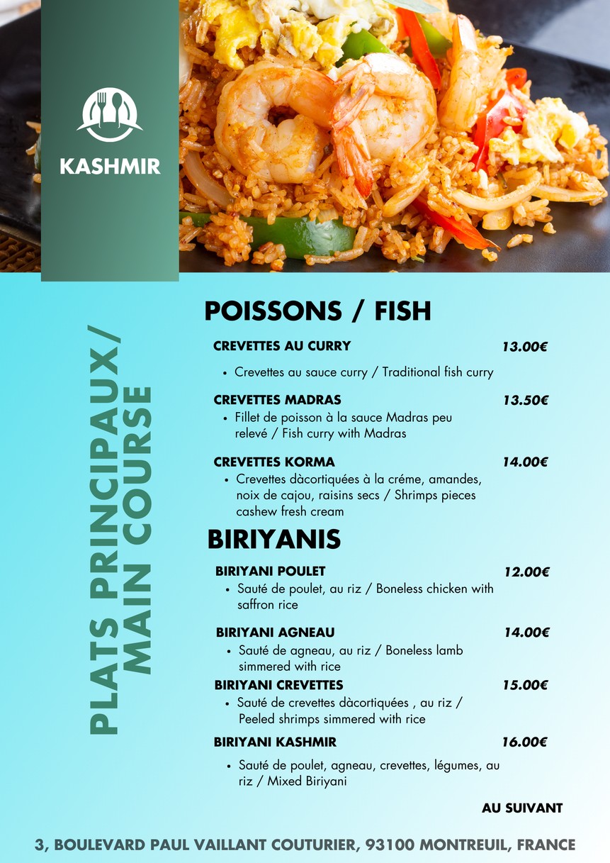 Kashmir menu 3
