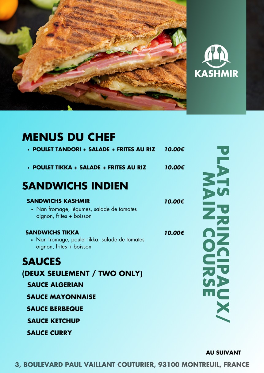 Kashmir menu 4