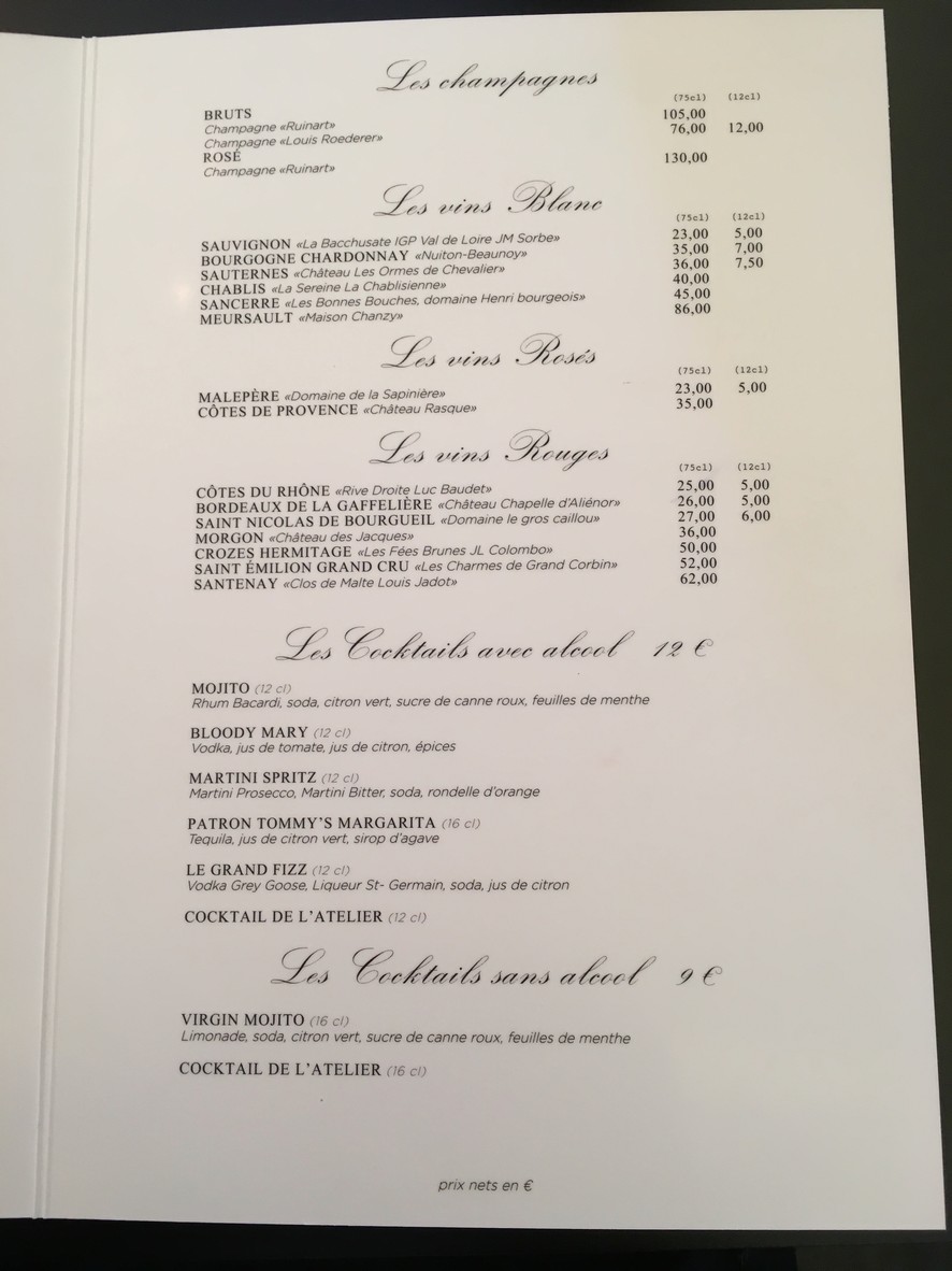 Café des Initiés menu 2
