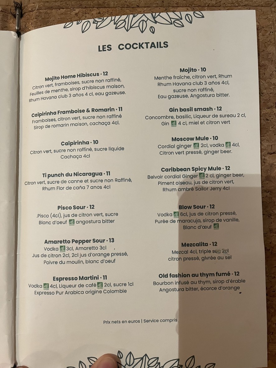 La Cabane menu 2