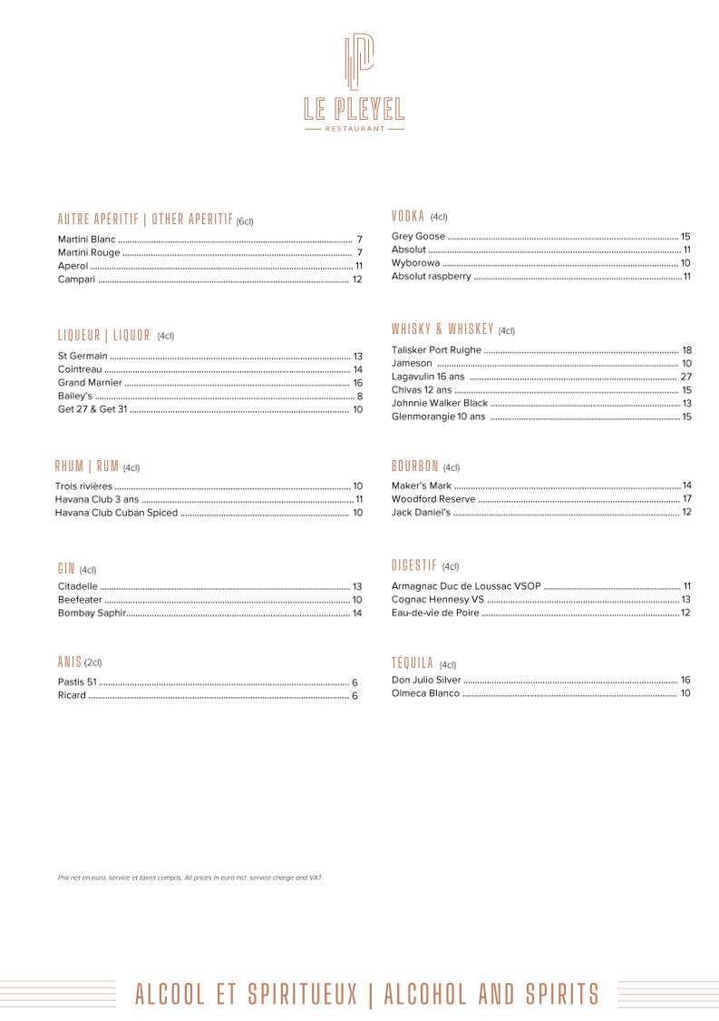 Le Pleyel Restaurant menu 4