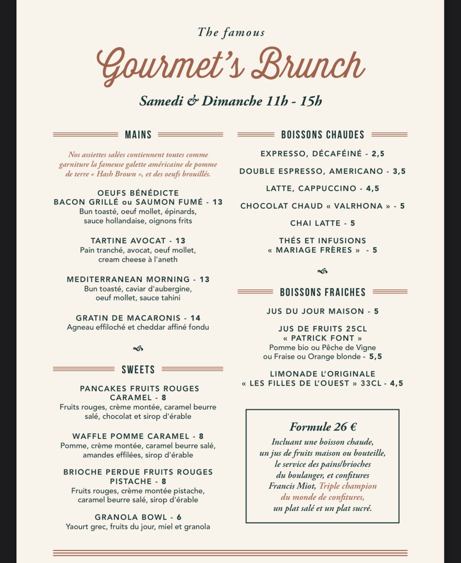 Gourmet’s Café - Argenteuil menu 2