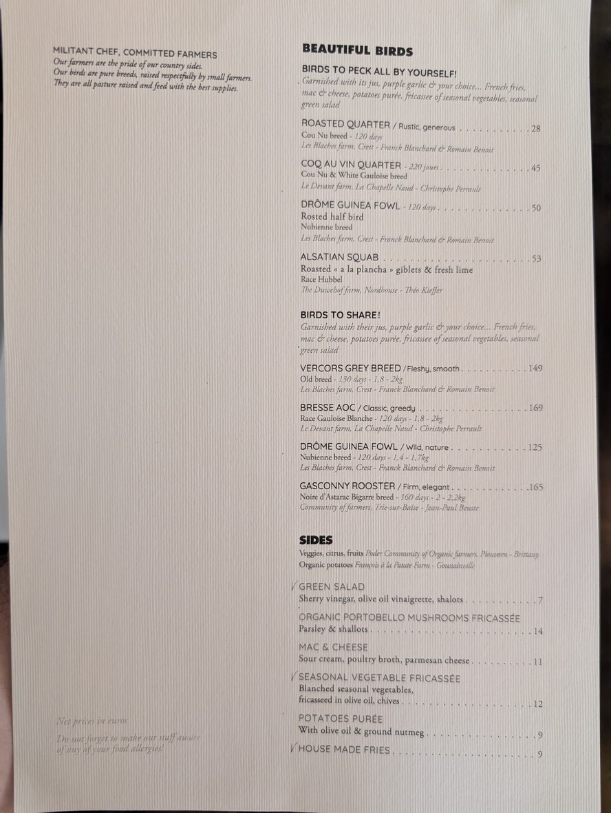 Le Coq & Fils - the Poultry House menu 2
