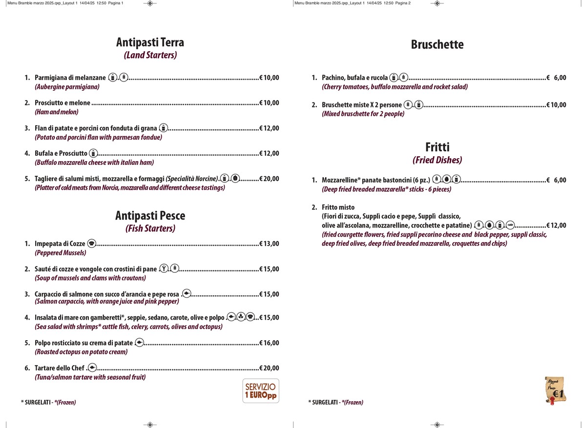 The Bramble Bar & Kitchen menu 1