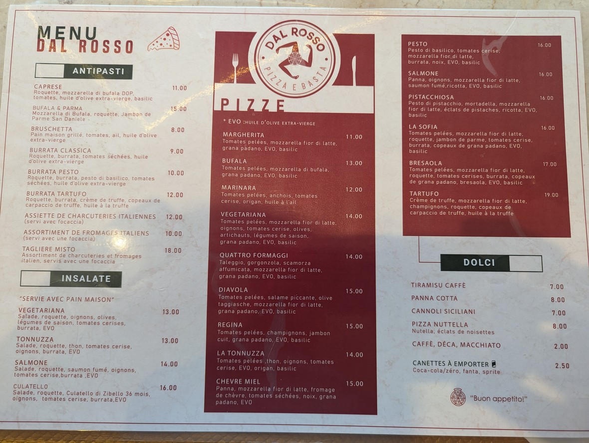 Pizzeria Dal Rosso menu 1