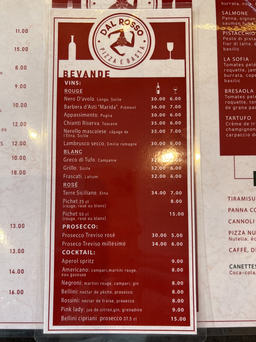 Pizzeria Dal Rosso menu 2