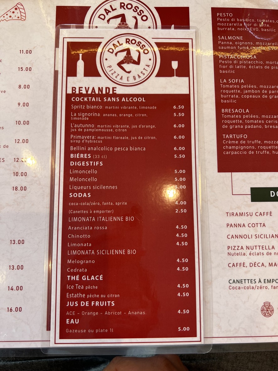 Pizzeria Dal Rosso menu 3