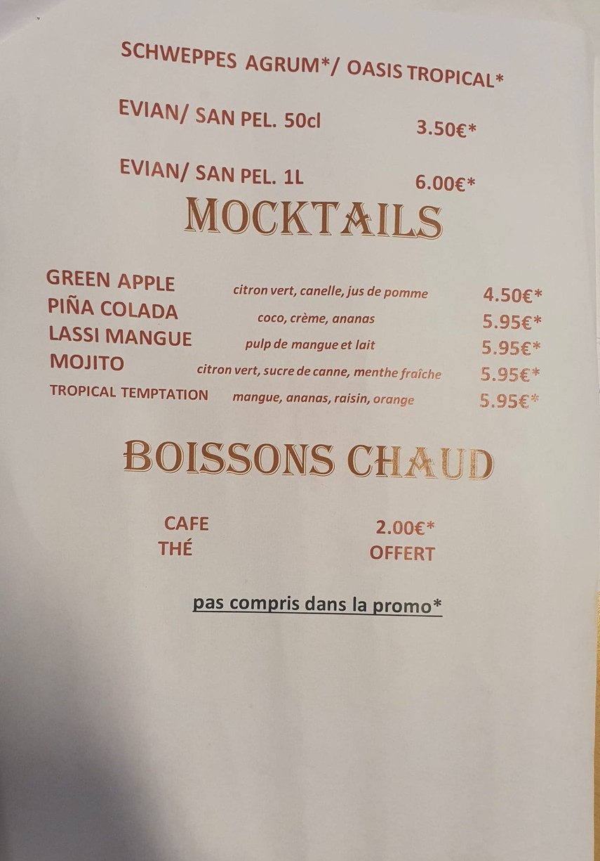 Sahara Restaurant menu 3