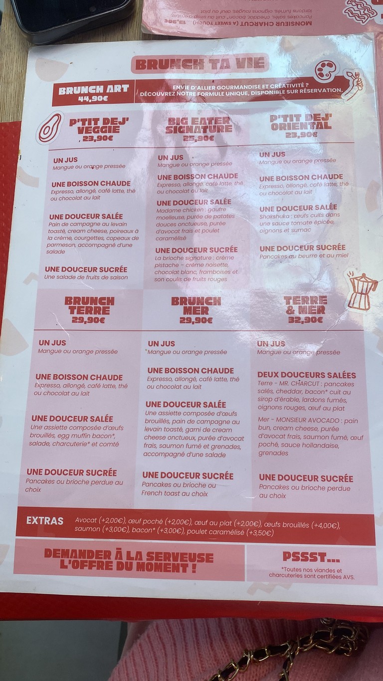 Faim de Semaine - Brunch paris 11 menu 1