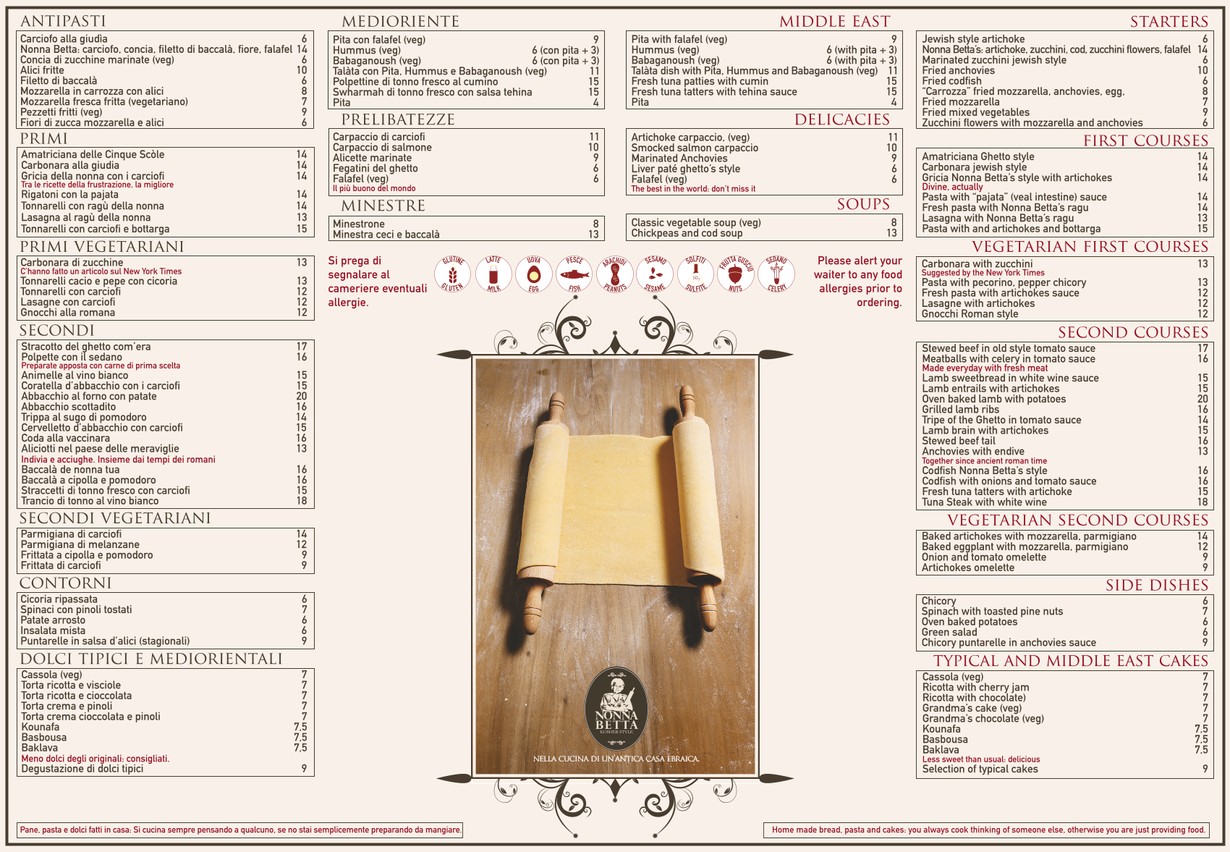 Nonna Betta menu 1