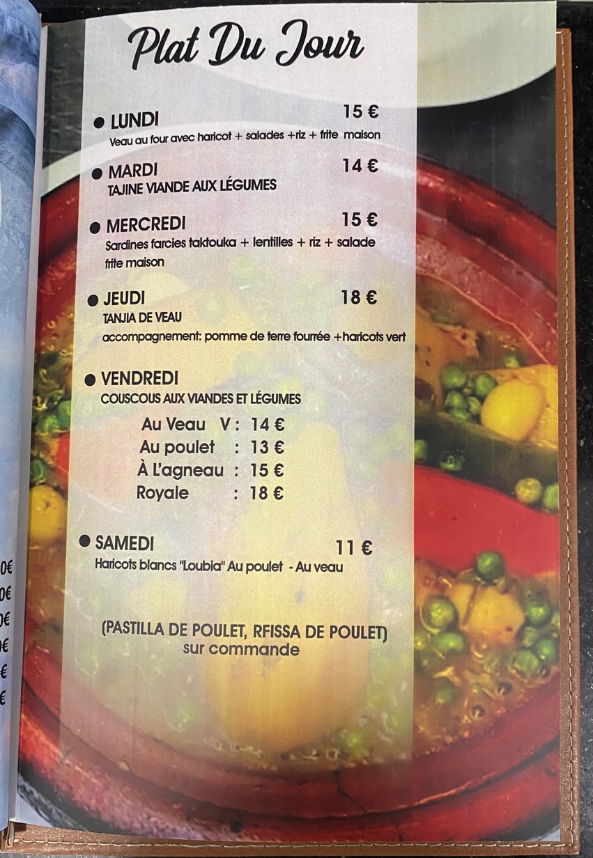 Cafe Restaurant La Belle Vue menu 3