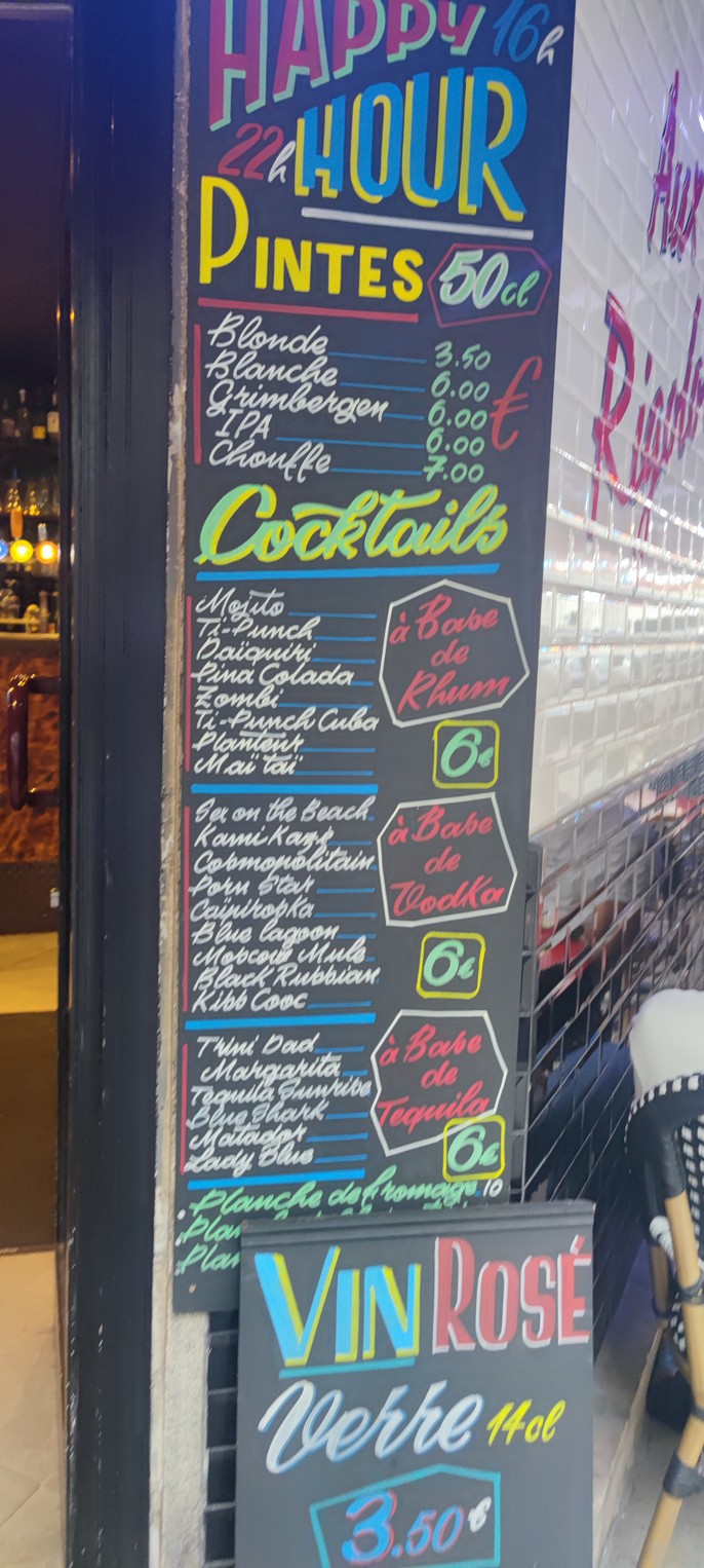 aux rigolos café bar restaurant menu 1