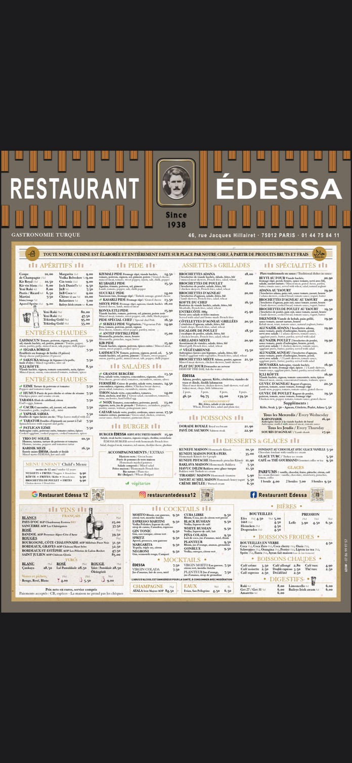 Restaurant Edessa 12 menu 1