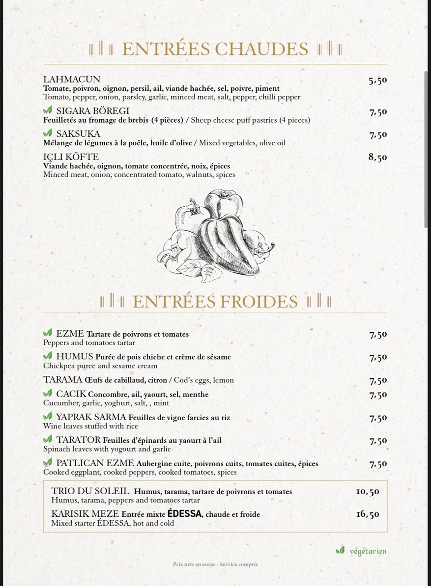 Restaurant Edessa 12 menu 2