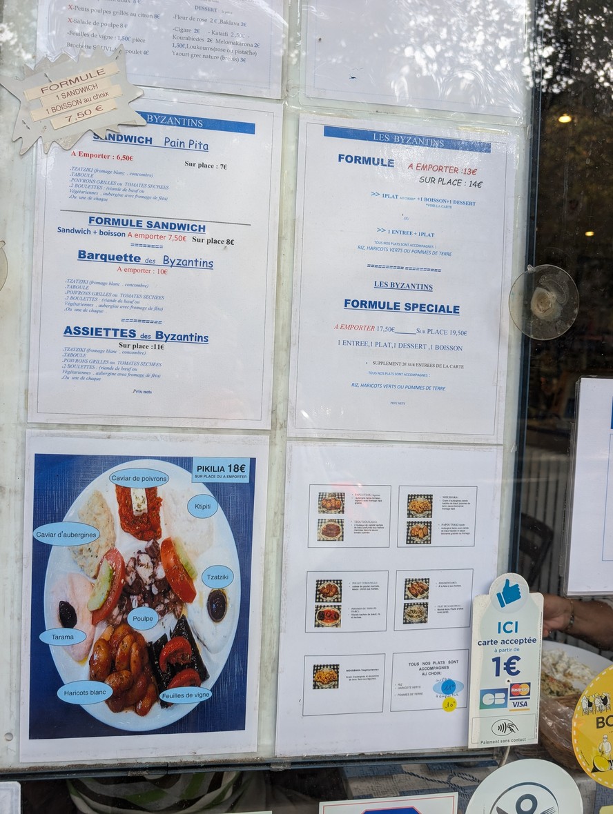Les Byzantins menu 2