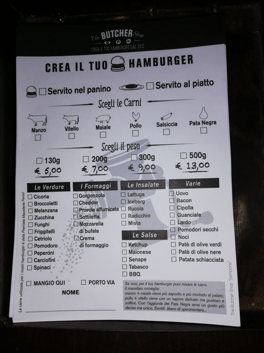 The Butcher Shop menu 2