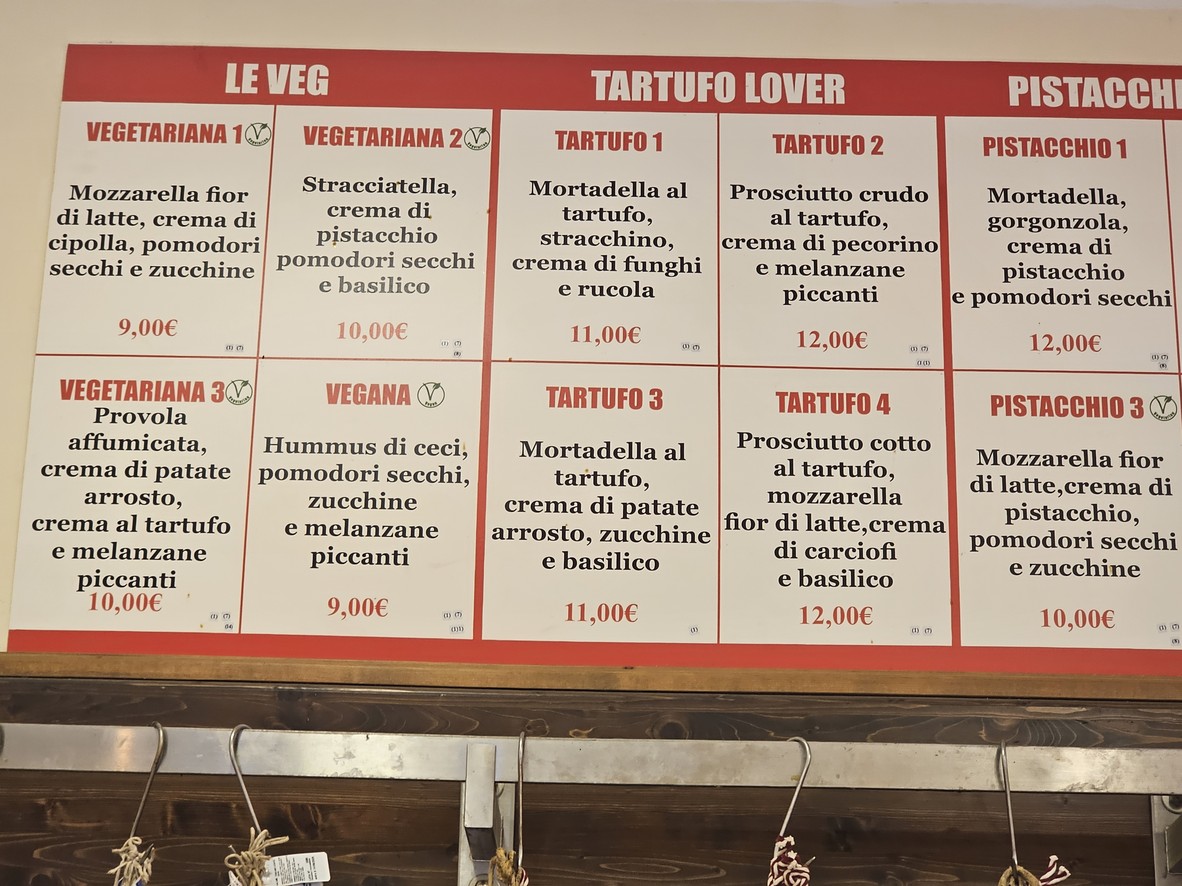 All'Antico Vinaio menu 1