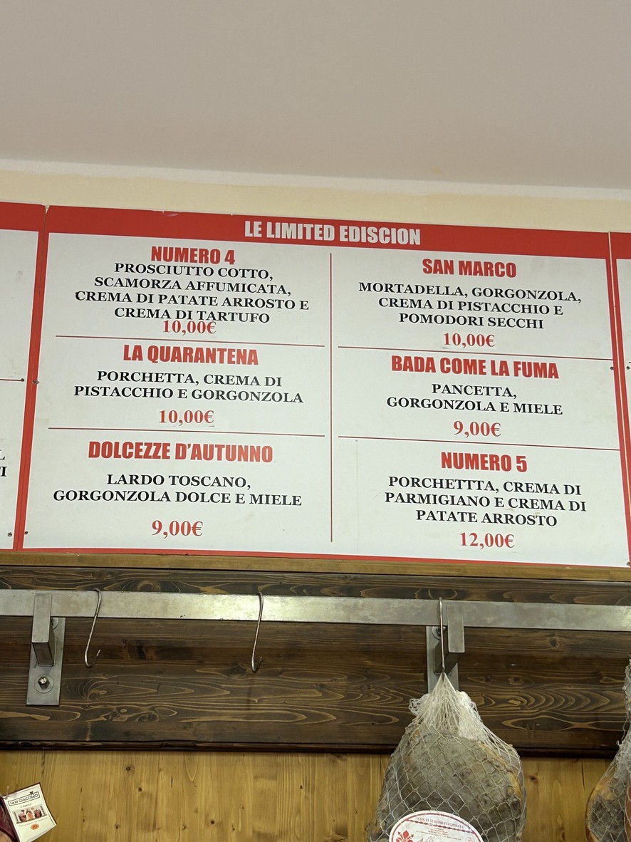 All'Antico Vinaio menu 5