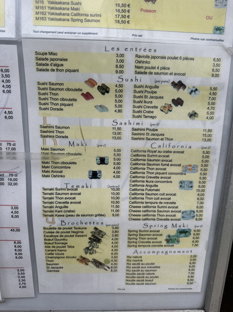 Edo Sushi menu 1