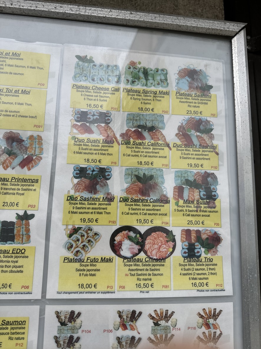 Edo Sushi menu 3