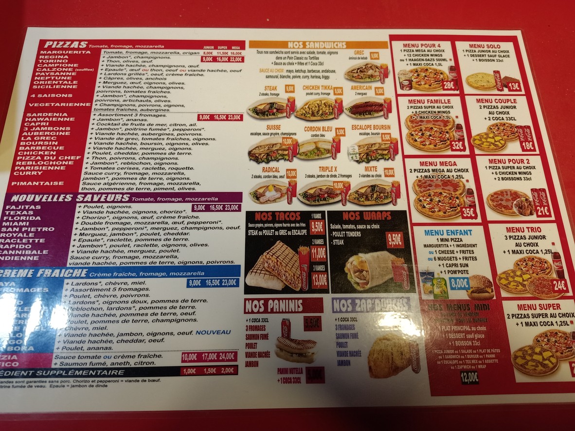 Rapido Pizza menu 2