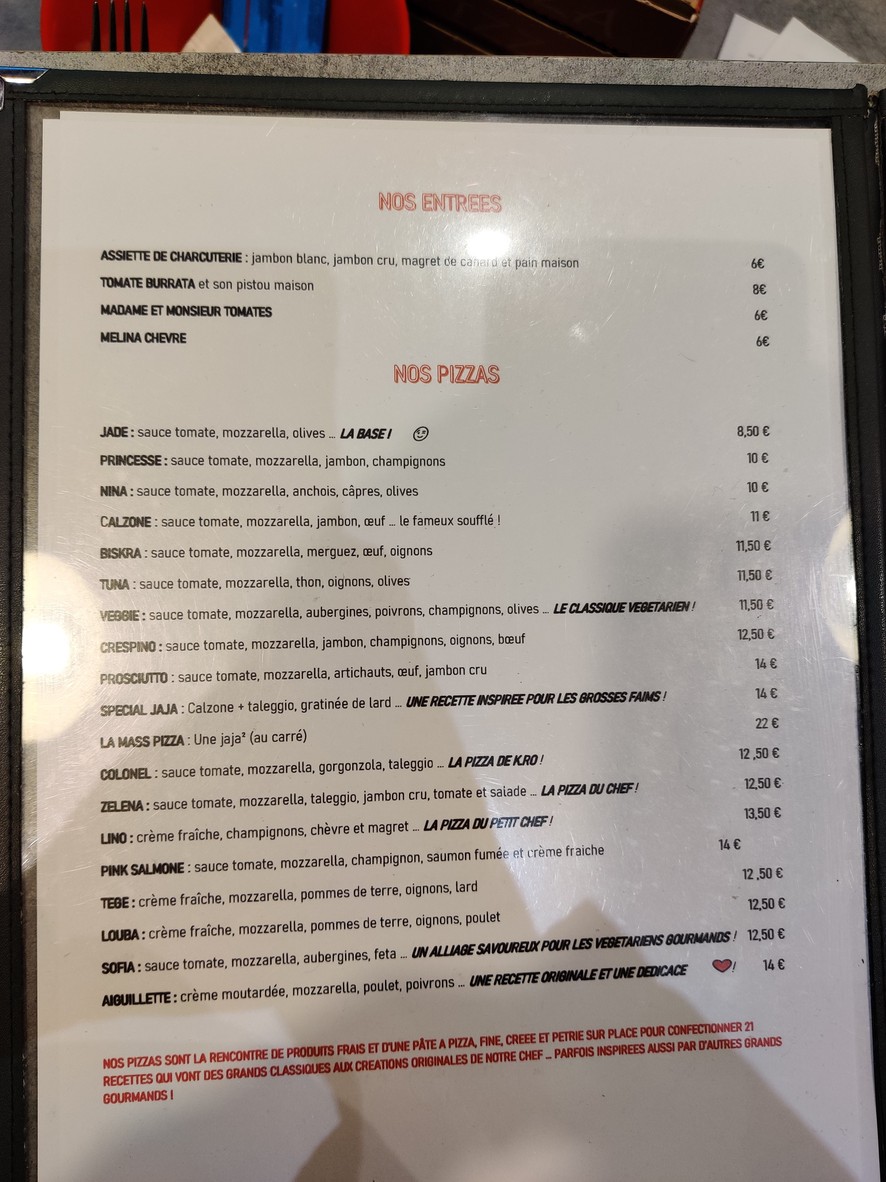 À Côté du... 82 menu 1