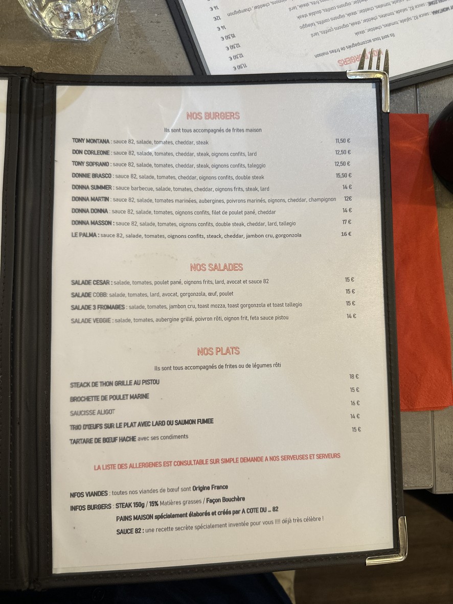 À Côté du... 82 menu 2